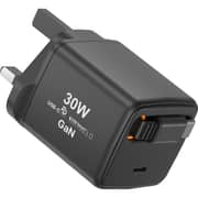 Hebat USB-C Charger With Built-in Charging Cable Black - HT-411