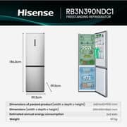 Hisense Bottom Mount Refrigerator 304L Silver - RB3N390NDC1