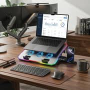 Pawa Laptop Cooling Stand With Phone Holder Silver - PW-LPSTRGB6-SL