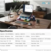 Pawa Laptop Cooling Stand With Phone Holder Silver - PW-LPSTRGB6-SL