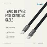 Pawa Ignitesync Durable USB-C to USB-C Cable 1m Black - W-CBLCC116-BK