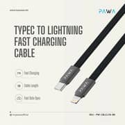 Pawa Ignitesync Durable USB-C to Lightning Cable 1m Black - W-CBLCC116-BK