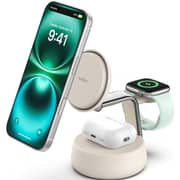 Belkin UltraCharge Pro 3-in-1 Magnetic Charging Dock with Qi2 25W Sand - WIZ040MYSD