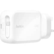 Belkin UltraCharge Retractable GaN Wall Charger 67W White - WCH022MYWH