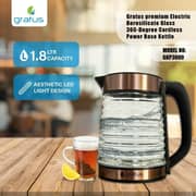 Gratus 1.8L Premium Borosilicate Glass Kettle - GKP3000