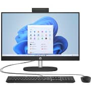 HP All-in-One (2023) Desktop - 13th Gen / Intel Core i7-1355U / 23.8inch FHD / 512GB SSD / 16GB RAM / Shared Intel Iris Xe Graphics / Windows 11 / English Keyboard / E Black / International Version [24-CR0384NH]