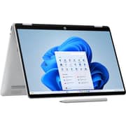HP OmniBook 5 Flip 2-in-1 Convertible (2026) Laptop - 13th Gen / Intel Core i7-1355U / 14inch 2K / 512GB SSD / 16GB RAM / Shared Intel Iris Xe / Windows 11 Home / English & Arabic Keyboard / Glacier Silver / ME Version - [14-FP0006NE] + Mouse + Briefcase