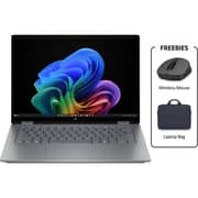 HP OmniBook X Flip 2-in-1 Convertible (2026) Laptop - AMD Ryzen AI 7-350 / 14inch 3K / 1TB SSD / 32GB RAM / Shared AMD Radeon 860M / Windows 11 Home / English & Arabic Keyboard / Meteor Silver Aluminum / ME Version - [14-FK0013NE] + Mouse + Briefcase