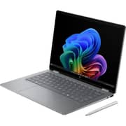 HP OmniBook X Flip 2-in-1 Convertible (2026) Laptop - AMD Ryzen AI 7-350 / 14inch 3K / 1TB SSD / 32GB RAM / Shared AMD Radeon 860M / Windows 11 Home / English & Arabic Keyboard / Meteor Silver Aluminum / ME Version - [14-FK0013NE] + Mouse + Briefcase