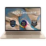 Asus Zenbook 14 (2026) Copilot+ PC - AMD Ryzen AI 7-345 / 14inch WUXGA / 512GB SSD / 24GB RAM / Shared AMD Radeon Graphics / Windows 11 Home / English & Arabic Keyboard / Zabriskie Beige / Middle East Version - [UX3480KA-U1011W]