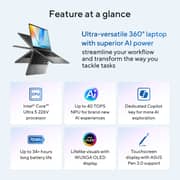 Asus Vivobook 14 Flip 2-in-1 Convertible (2026) - 2nd Series / Intel Core Ultra 5-226V / 14inch WUXGA / 512GB SSD / 16GB RAM / Intel Arc Graphics / Windows 11 Home / English & Arabic Keyboard / Matte Grey / Middle East Version - [TP3407SA-SG148W]