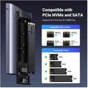 Ugreen M.2 NVMe SATA SSD Enclosure Grey - CM767-15813