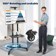 BrandTech Premium Heavy-Duty Mobile TV Stand Black - BT3275B1
