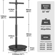 BrandTech Premium Swivel Mobile TV Stand Black - BT3265B1