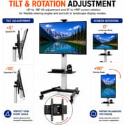 BrandTech Mobile TV Stand with Wheels Black - BT3786B1
