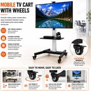 BrandTech Mobile TV Stand with Wheels Black - BT3786B1