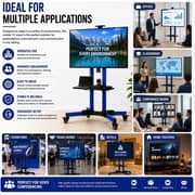 BrandTech Heavy Duty Rolling Mobile TV Stand Blue - BT3270U1