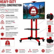 BrandTech Heavy Duty Rolling Mobile TV Stand Red - BT3270R01