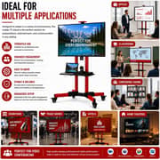 BrandTech Heavy Duty Rolling Mobile TV Stand Red - BT3270R01