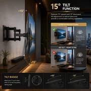 BrandTech Full Motion Swivel TV Wall Mount Black - BT3286FM1