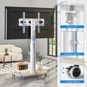 BrandTech Adjustable Mobile Swivel TV Stand White - BT2670W1
