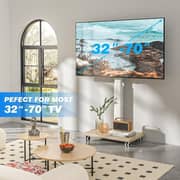 BrandTech Adjustable Mobile Swivel TV Stand White - BT2670W1