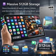 Telzeal P202 Tablet - WiFi 512GB 12GB RAM 11inch Grey - International Version With Keyboard And Mouse