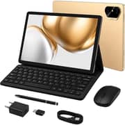Modio M42 Tablet - WiFi 512GB 8GB RAM 10.1inch Gold + Keyboard, Mouse & Stylus Pen - International Version