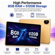Modio M42 Tablet - WiFi 512GB 8GB RAM 10.1inch Gold + Keyboard, Mouse & Stylus Pen - International Version
