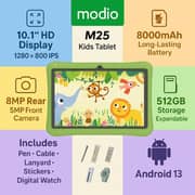 Modio M25 Kids Tablet - WiFi 512GB 8GB RAM 10.1inch Green + Pen & Watch - International Version
