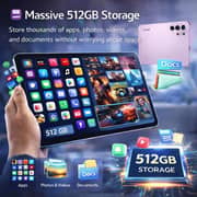 Telzeal P202 Tablet - WiFi 512GB 12GB RAM 11inch Pink - International Version With Keyboard And Mouse