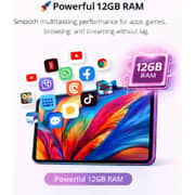 Telzeal P201 Tablet - WiFi 512GB 12GB RAM 11inch Purple - International Version + Keyboard And Mouse