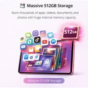 Telzeal P201 Tablet - WiFi 512GB 12GB RAM 11inch Pink - International Version + Keyboard And Mouse