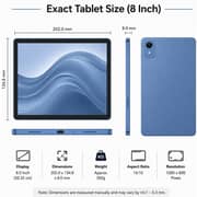Oteeto TAB 82 Pro Tablet - WiFi 512GB 8GB RAM 8inch Blue + Keyboard & Protective Case - International Version