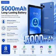 Oteeto TAB 82 Pro Tablet - WiFi 512GB 8GB RAM 8inch Blue + Keyboard & Protective Case - International Version