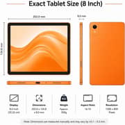 Oteeto TAB 82 Pro Tablet - WiFi 512GB 8GB RAM 8inch Orange + Keyboard & Protective Case - International Version