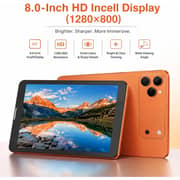 Oteeto TAB 82 Pro Tablet - WiFi 512GB 8GB RAM 8inch Orange + Keyboard & Protective Case - International Version