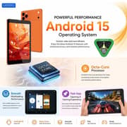 Oteeto TAB 82 Pro Tablet - WiFi 512GB 8GB RAM 8inch Orange + Keyboard & Protective Case - International Version