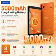 Oteeto TAB 82 Pro Tablet - WiFi 512GB 8GB RAM 8inch Orange + Keyboard & Protective Case - International Version
