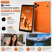 Oteeto TAB 82 Pro Tablet - WiFi 512GB 8GB RAM 8inch Orange + Keyboard & Protective Case - International Version