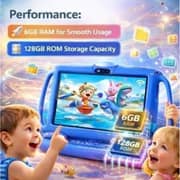 Telzeal P600 Tablet - WiFi 128GB 6GB RAM 7inch Blue - International Version With Shockproof Case