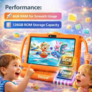 Telzeal P600 Tablet - WiFi 128GB 6GB RAM 7inch Orange - International Version With Shockproof Case