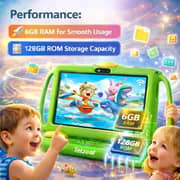 Telzeal P600 Tablet - WiFi 128GB 6GB RAM 7inch Green - International Version With Shockproof Case