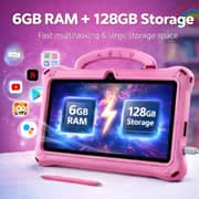 Telzeal P603 Tablet - WiFi 128GB 6GB RAM 7inch Pink - International Version + Case, Stylus And Protector