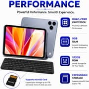 Modio M136 Tablet - WiFi 512GB 8GB RAM 8inch Silver + Keyboard & Mouse + Stylus - International Version