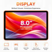 Modio M136 Tablet - WiFi 512GB 8GB RAM 8inch Orange + Keyboard & Mouse + Stylus - International Version