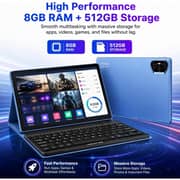 Modio M42 Tablet - WiFi 512GB 8GB RAM 10.1inch Blue + Keyboard, Mouse & Stylus Pen - International Version