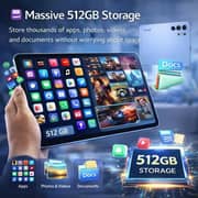 Telzeal P202 Tablet - WiFi 512GB 12GB RAM 11inch Blue - International Version With Keyboard And Mouse