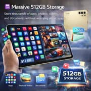 Telzeal P202 Tablet - WiFi 512GB 12GB RAM 11inch Gold - International Version With Keyboard And Mouse