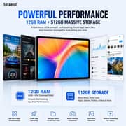 Telzeal P900 Tablet - WiFi 512GB 12GB RAM 9inch Grey - Internation Version + Keyboard And Mouse